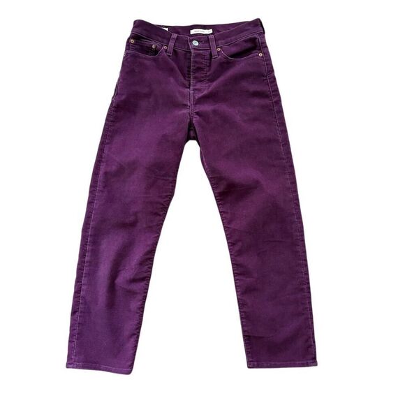Levi's Pants - Levi's Wedgie Straight Eggplant Purple Corduroy High Rise Pants Size 27